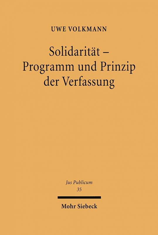 Cover-Bild Solidarität - Programm und Prinzip der Verfassung