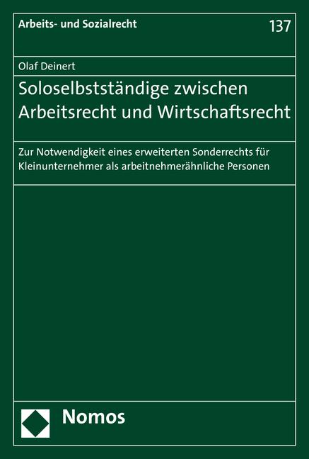 Cover-Bild Soloselbstständige zwischen Arbeitsrecht und Wirtschaftsrecht