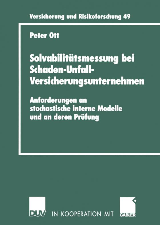 Cover-Bild Solvabilitätsmessung bei Schaden-Unfall-Versicherungsunternehmen