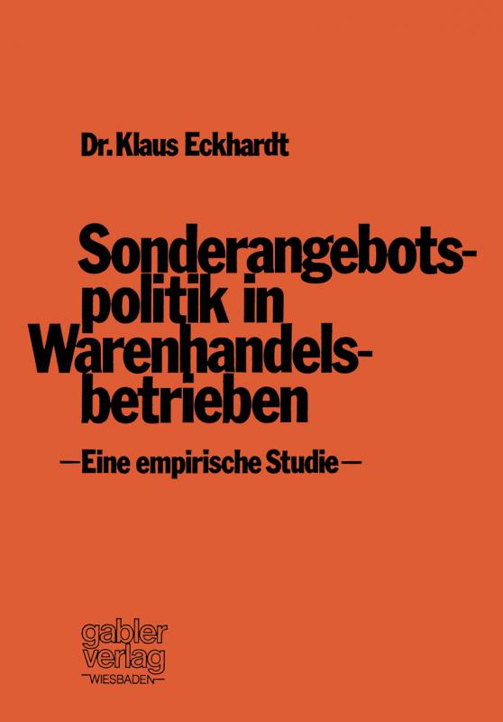 Cover-Bild Sonderangebotspolitik in Warenhandelsbetrieben