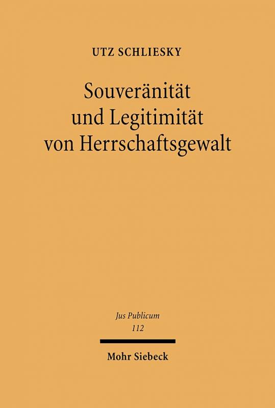 Cover-Bild Souveränität und Legitimität von Herrschaftsgewalt