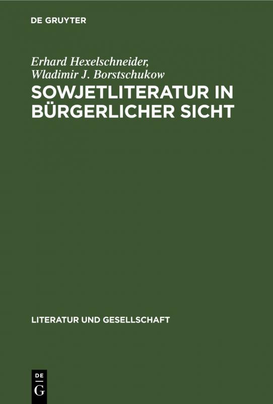 Cover-Bild Sowjetliteratur in bürgerlicher Sicht