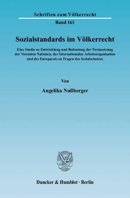 Cover-Bild Sozialstandards im Völkerrecht.