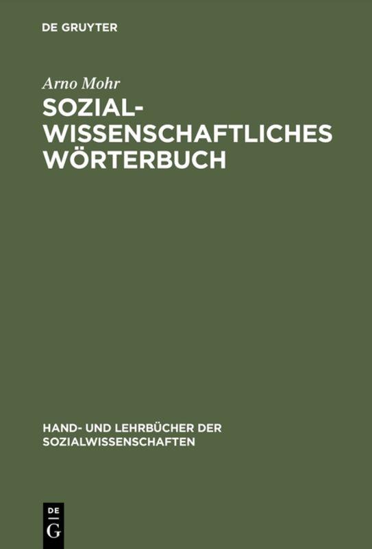 Cover-Bild Sozialwissenschaftliches Wörterbuch