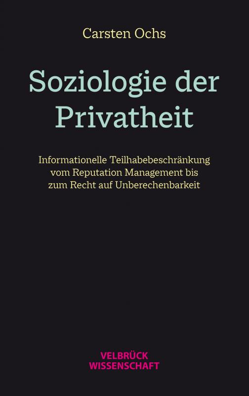 Cover-Bild Soziologie der Privatheit