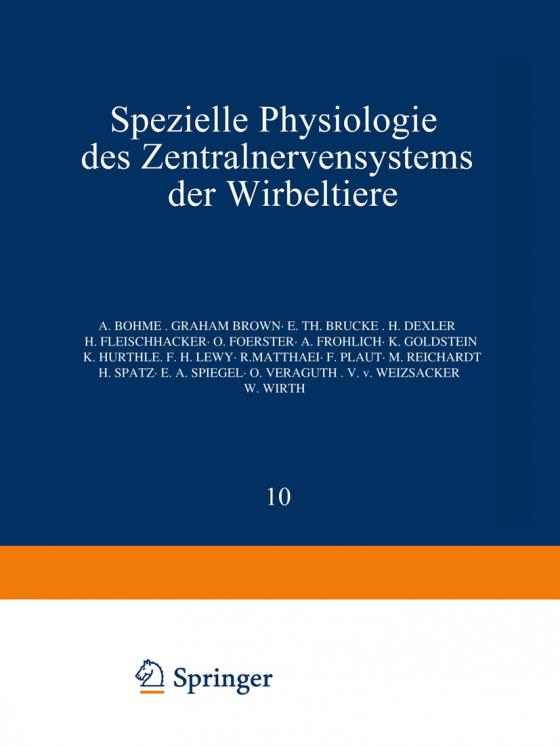 Cover-Bild Spezielle Physiologie des Zentralnervensystems der Wirbeltiere