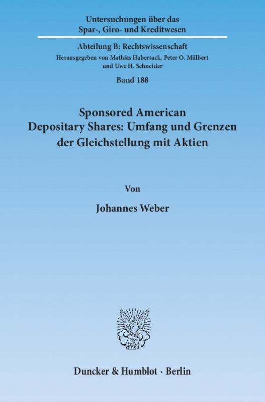 Cover-Bild Sponsored American Depositary Shares: Umfang und Grenzen der Gleichstellung mit Aktien.
