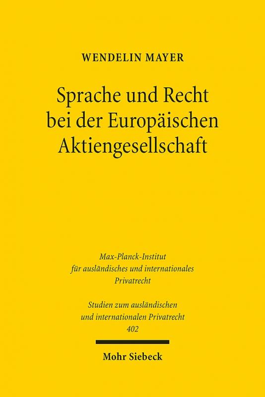 Cover-Bild Sprache und Recht bei der Europäischen Aktiengesellschaft
