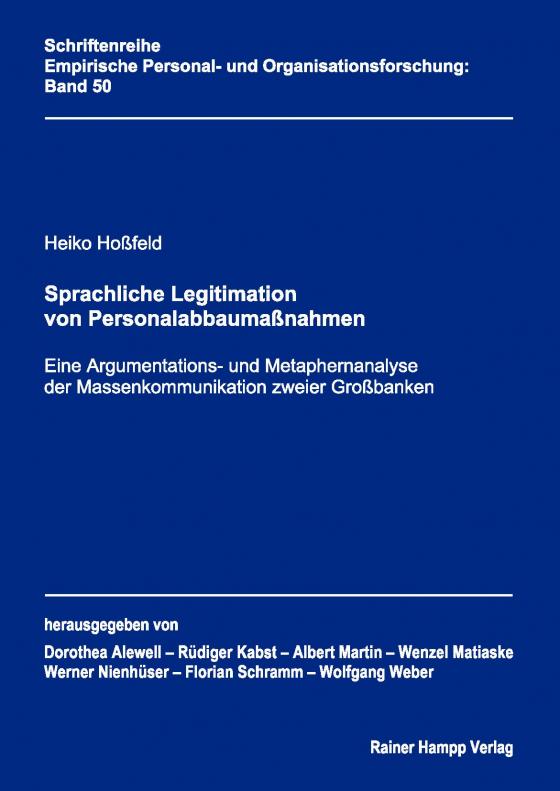 Cover-Bild Sprachliche Legitimation von Personalabbaumaßnahmen