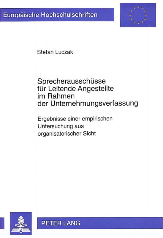 Cover-Bild Sprecherausschüsse für Leitende Angestellte im Rahmen der Unternehmungsverfassung