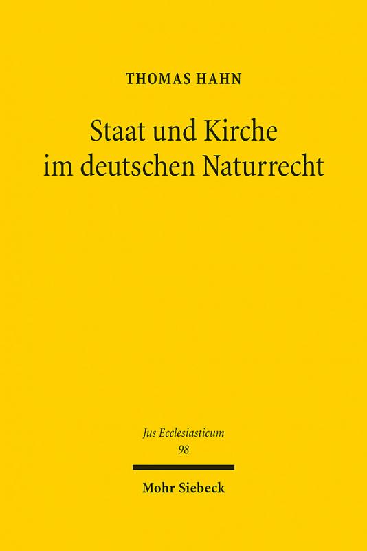 Cover-Bild Staat und Kirche im deutschen Naturrecht