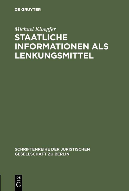 Cover-Bild Staatliche Informationen als Lenkungsmittel