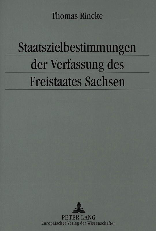 Cover-Bild Staatszielbestimmungen der Verfassung des Freistaates Sachsen