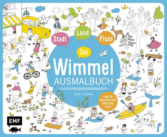 Cover-Bild Stadt, Land, Fluss – Das Wimmel-Ausmalbuch