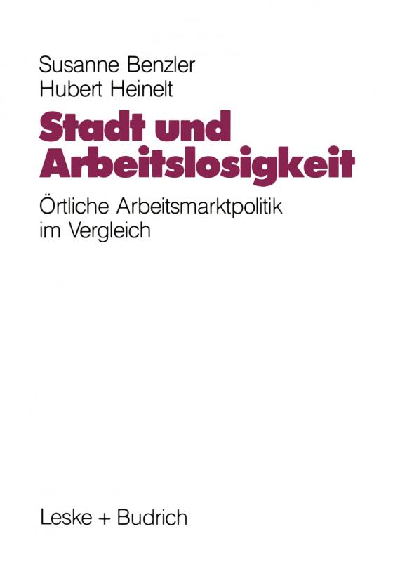 Cover-Bild Stadt und Arbeitslosigkeit