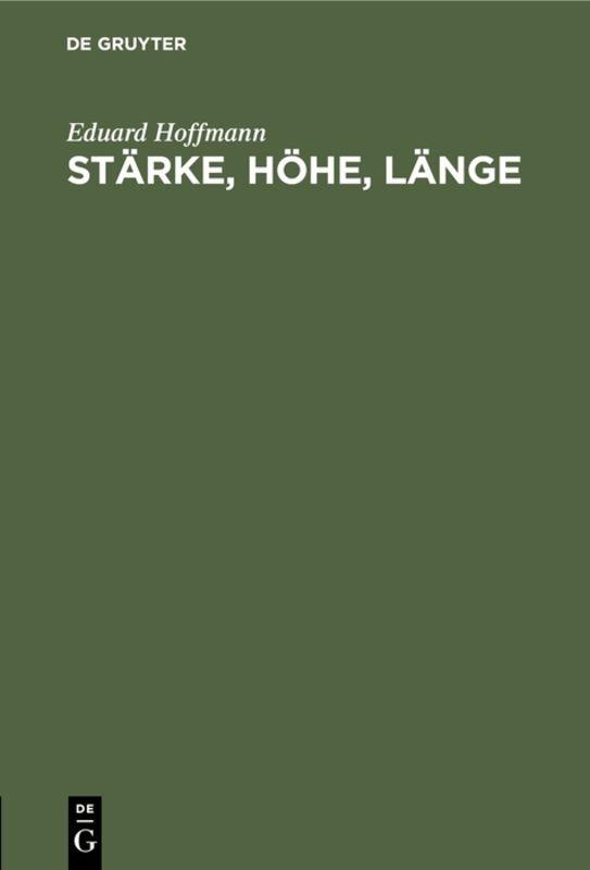 Cover-Bild Stärke, Höhe, Länge