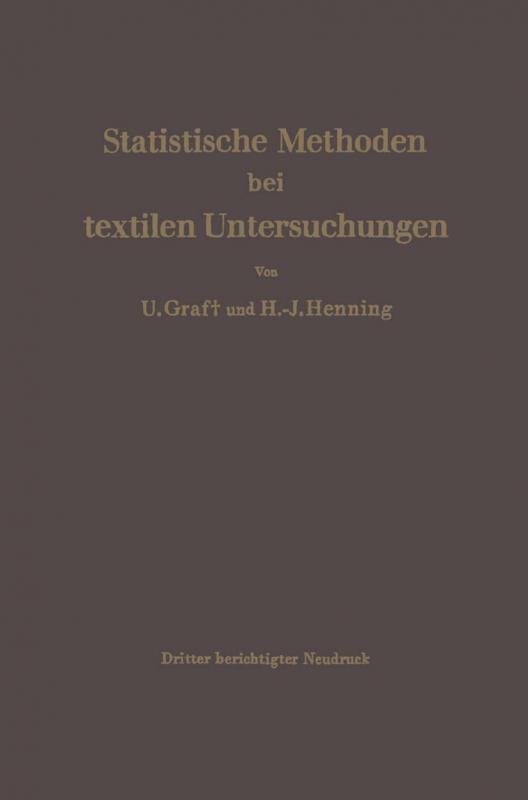 Cover-Bild Statistische Methoden bei textilen Untersuchungen