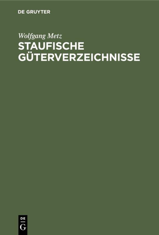 Cover-Bild Staufische Güterverzeichnisse