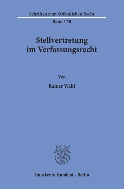 Cover-Bild Stellvertretung im Verfassungsrecht.