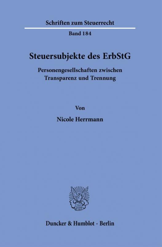 Cover-Bild Steuersubjekte des ErbStG.