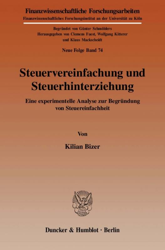 Cover-Bild Steuervereinfachung und Steuerhinterziehung.