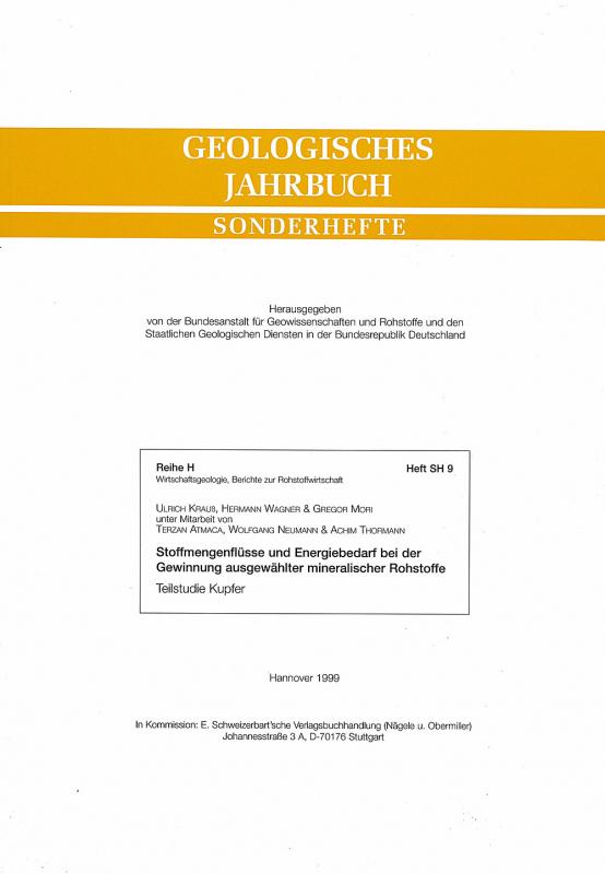 Cover-Bild Stoffmengenflüsse und Energiebedarf bei der Gewinnung ausgewählter mineralischer Rohstoffe. Teilstudie Kupfer