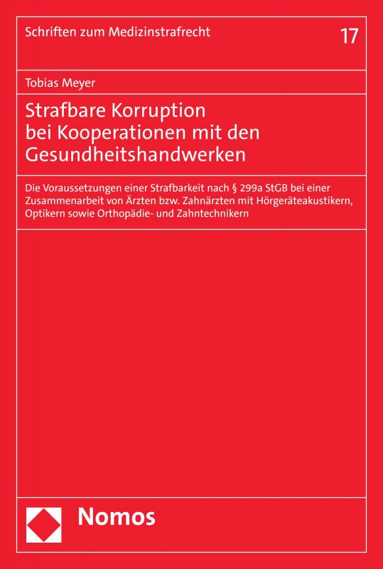 Cover-Bild Strafbare Korruption bei Kooperationen mit den Gesundheitshandwerken