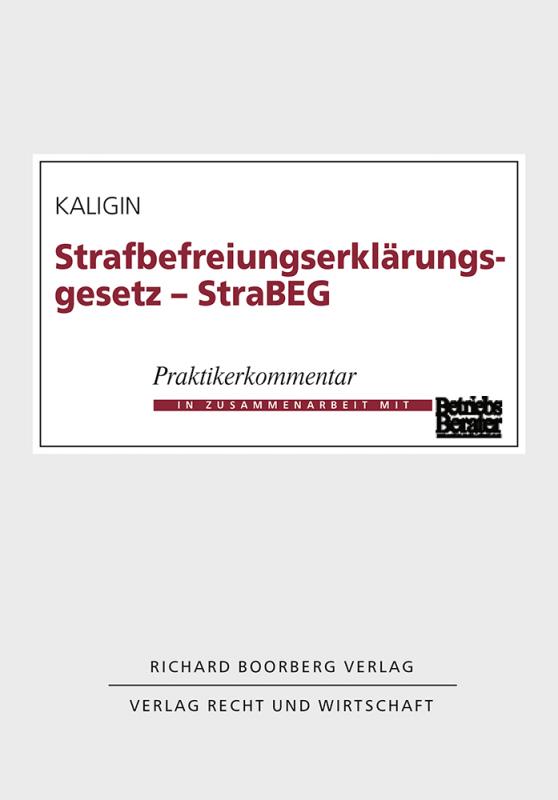 Cover-Bild Strafbefreiungserklärungsgesetz (StraBEG)