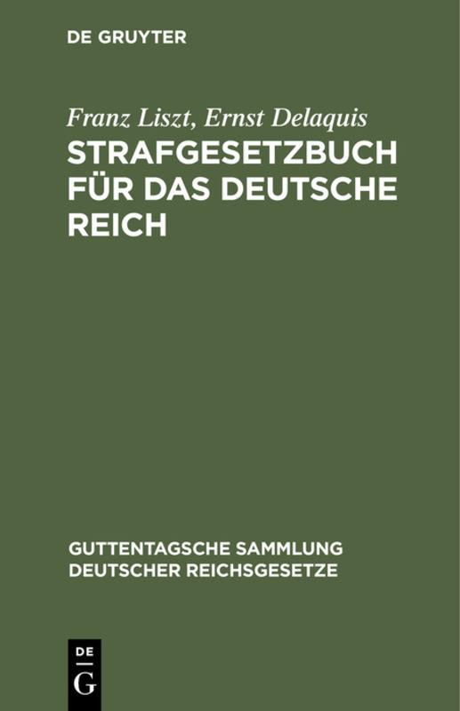 Cover-Bild Strafgesetzbuch für das Deutsche Reich