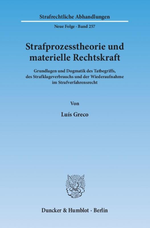 Cover-Bild Strafprozesstheorie und materielle Rechtskraft.