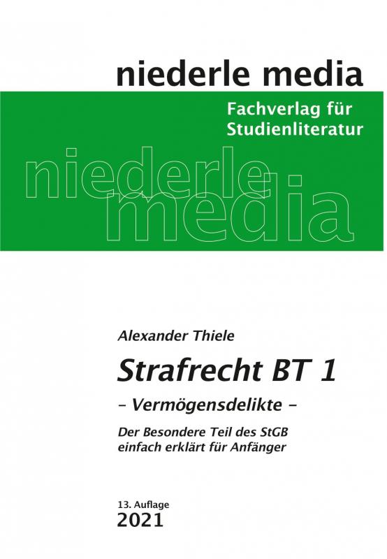 Cover-Bild Strafrecht BT 1 - 2021 - Vermögensdelikte