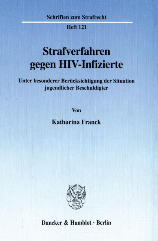 Cover-Bild Strafverfahren gegen HIV-Infizierte.