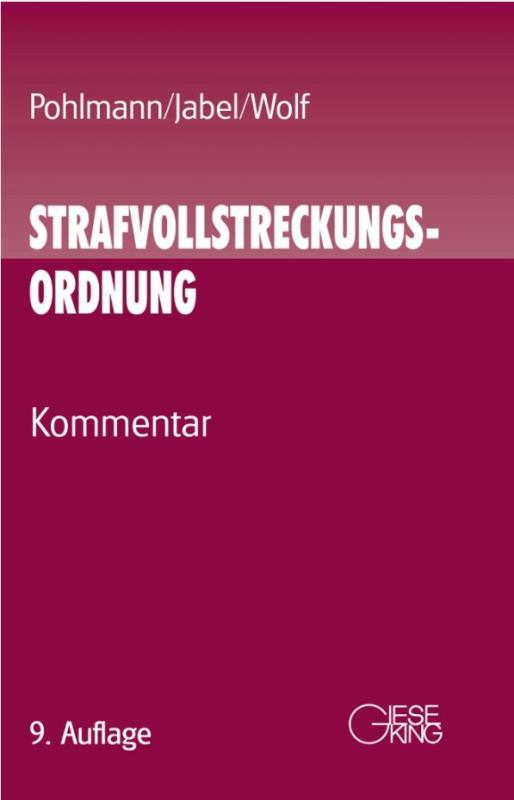 Cover-Bild Strafvollstreckungsordnung