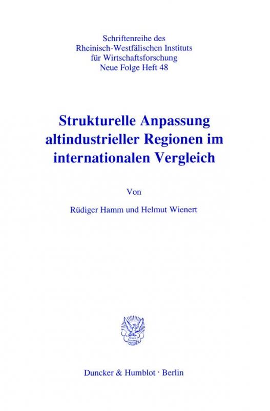 Cover-Bild Strukturelle Anpassung altindustrieller Regionen im internationalen Vergleich.