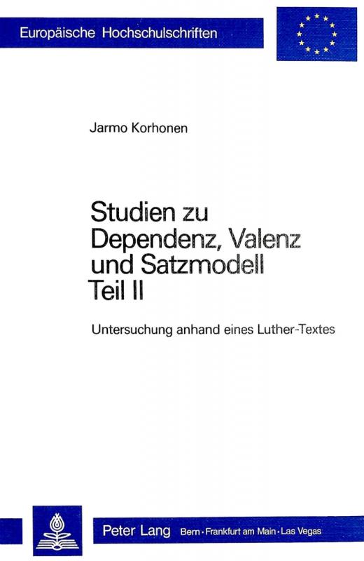 Cover-Bild Studien zu Dependenz, Valenz und Satzmodell