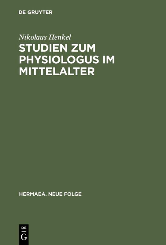 Cover-Bild Studien zum Physiologus im Mittelalter