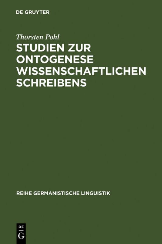 Cover-Bild Studien zur Ontogenese wissenschaftlichen Schreibens