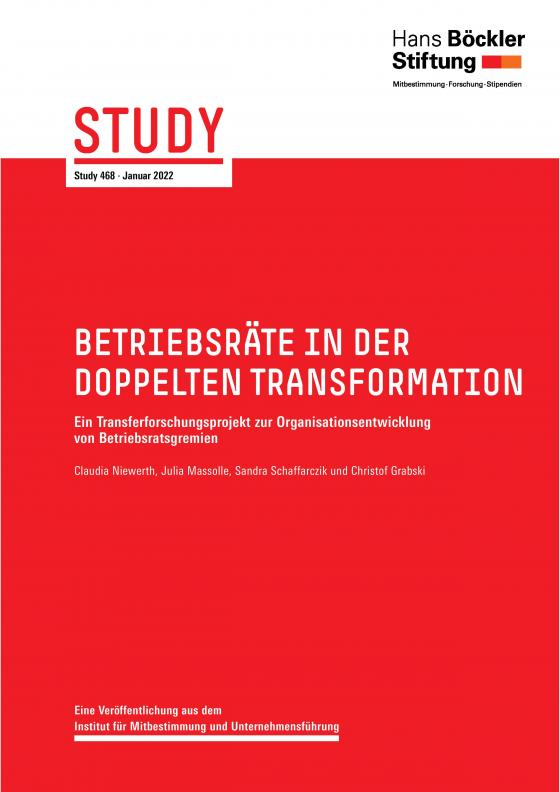 Cover-Bild Study der Hans-Böckler-Stiftung / Betriebsräte in der doppelten Transformation