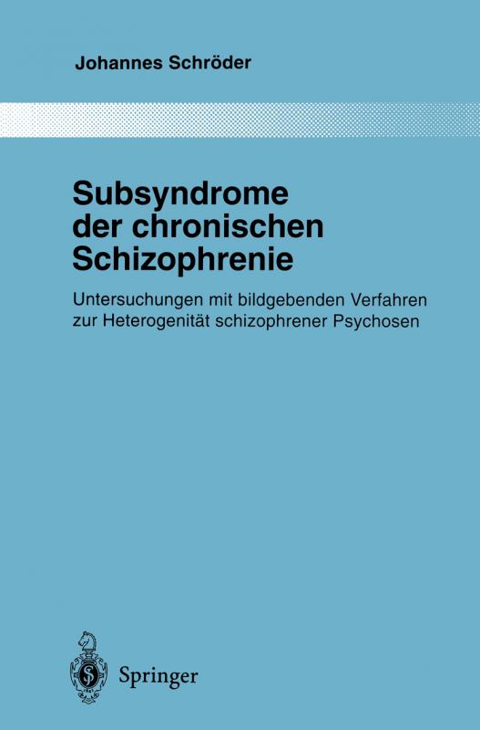 Cover-Bild Subsyndrome der chronischen Schizophrenie