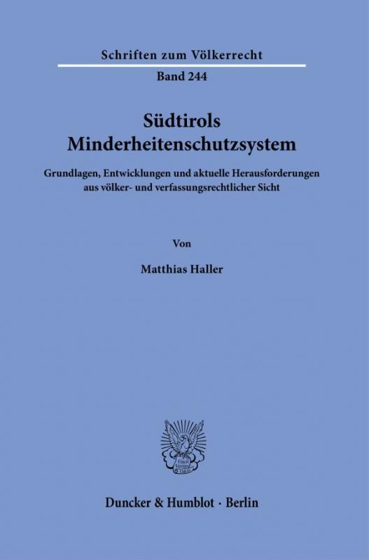 Cover-Bild Südtirols Minderheitenschutzsystem.