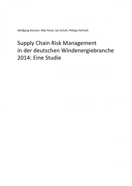 Cover-Bild Supply Chain Risk Management in der deutschen Windenergiebranche 2014