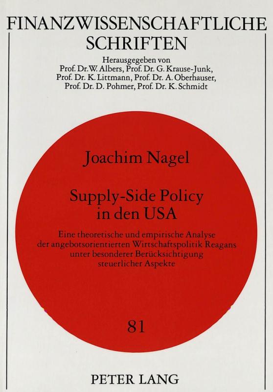 Cover-Bild Supply-Side Policy in den USA