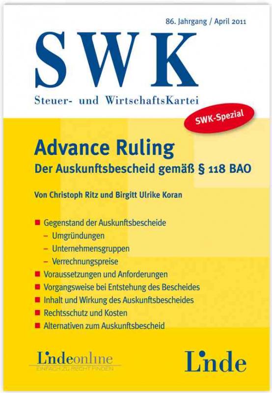 Cover-Bild SWK-Spezial Advance Ruling