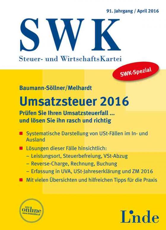 Cover-Bild SWK-Spezial Umsatzsteuer 2016