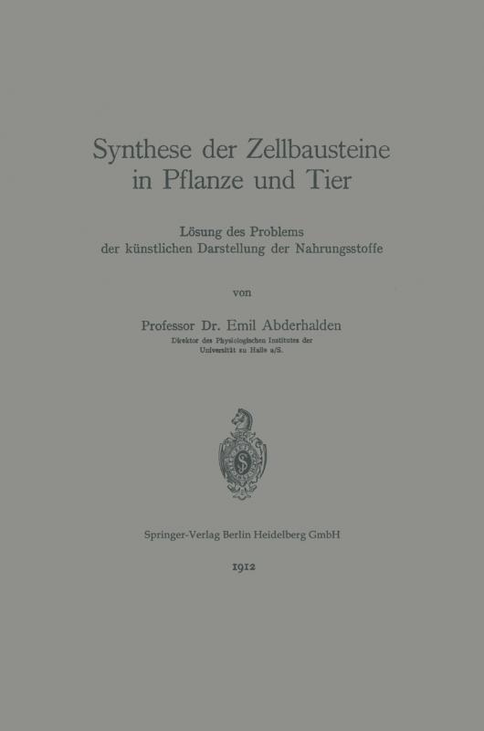 Cover-Bild Synthese der Zellbausteine in Pflanze und Tier