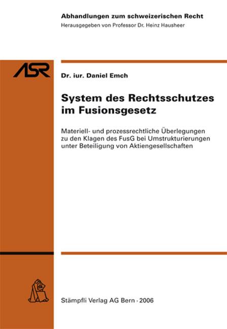 Cover-Bild System des Rechtsschutzes im Fusionsgesetz