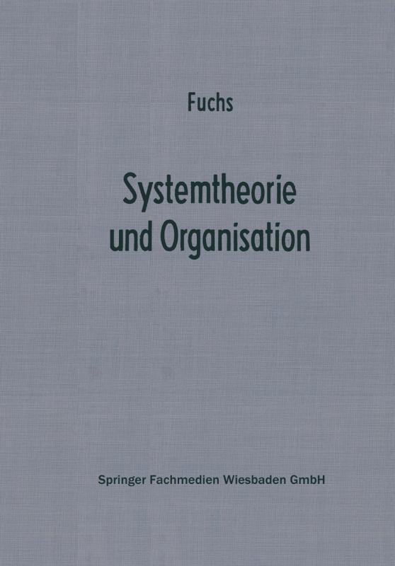 Cover-Bild Systemtheorie und Organisation