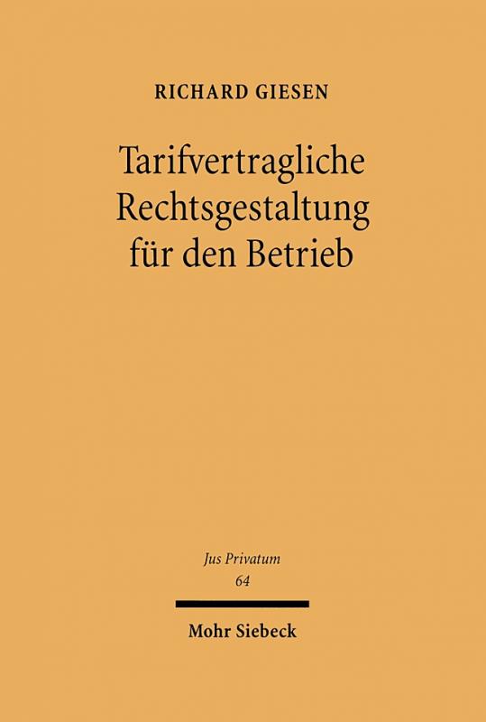 Cover-Bild Tarifvertragliche Rechtsgestaltung für den Betrieb