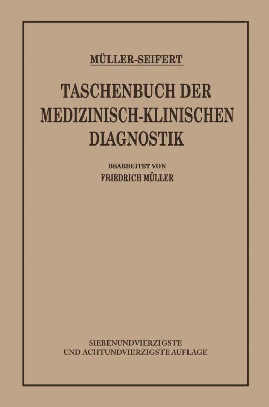 Cover-Bild Taschenbuch der Medizinisch Klinischen Diagnostik