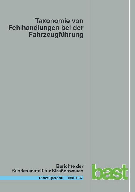 Cover-Bild Taxonomie von Fehlhandlungen bei der Fahrzeugführung